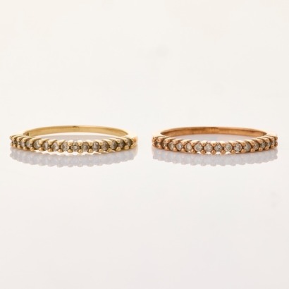 9ct Yellow / Rose Gold, 0.34ct Diamond Matching Rings