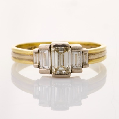 18ct Yellow / White Gold, 0.58ct Diamond Five Stone Ring