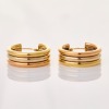 9ct Tri-Colour Gold, 6.6mm Wide Hoop Earrings