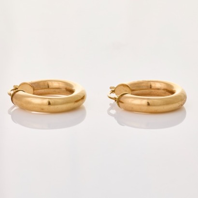 9ct Yellow Gold, 5.20mm Wide Hollow Hoop Earrings