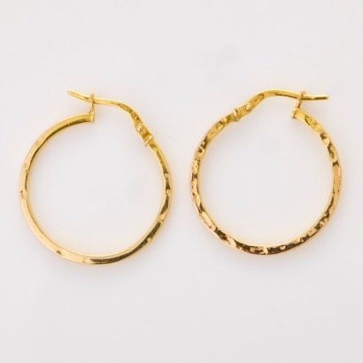 10ct Yellow Gold, 1.50mm Wide Hoop Earrings