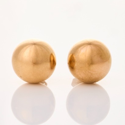 9ct Yellow Gold, 12.5mm Ball Stud Earrings