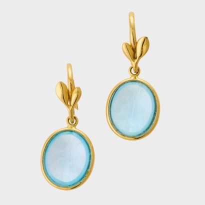 18ct Yellow Gold, Tiffany & Co, Paloma Picasso 'Olive Leaf' Topaz Earrings
