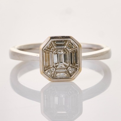 18ct White Gold, Modern, 0.20ct Diamond Dress Ring