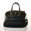 Prada, Black Gaufre Nappa Leather Shoulder Bag