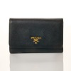 Prada, Black Saffiano Trifold Wallet with Box