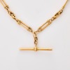 15ct Yellow Gold, 40cm Victorian, T-Bar Paperclip Link Fob Chain