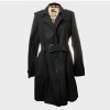 Burberry, Black Kensington Long Trench Coat. Size 18 UK /Size 16 US