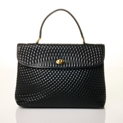 Bally, Blak Lambskin Quilted Handbag