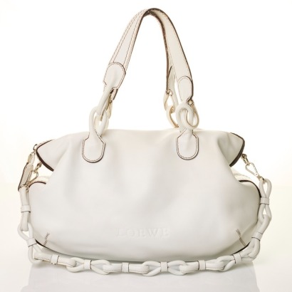 Loewe, Fiesta 2-Way Sangria White Leather Shoulder Bag