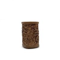 A Chinese Republic Period Boxwood Carved Brush Pot