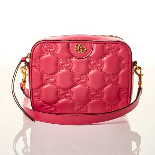 Gucci, Fushcia Leather Matelass&eacute; Shoulder Bag