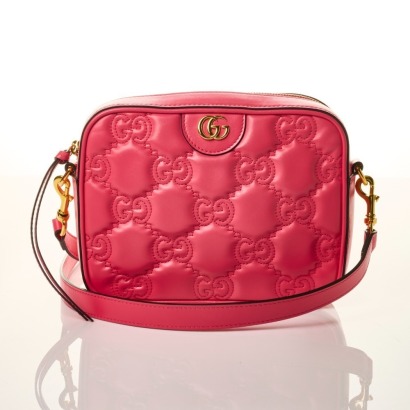 Gucci, Fushcia Leather Matelass&eacute; Shoulder Bag