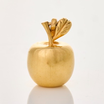9ct Yellow Gold, Vintage Apple Pendant / Charm