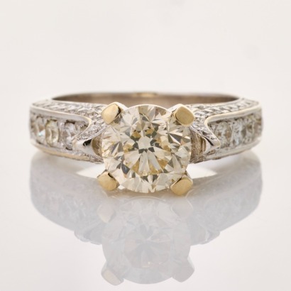 18ct White Gold, 2.05ct Diamond / .96ct Diamond Dress Ring
