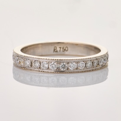 18ct White Gold, .65ct Diamond Band