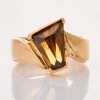 9ct Rose Gold, Handmade, Freeform Natural Brown Zircon Ring, Designed as a one-off by Bruce Rosewarne