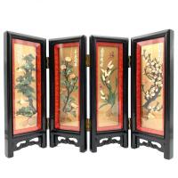 A Chinese 'Floral' Table Folded Screen