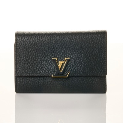Louis Vuitton, Capucines Compact Wallet in Noir Rose