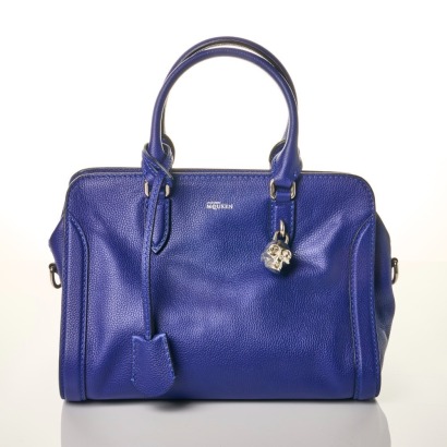 Alexander McQueen, Violet Leather Skull Satchel Bag