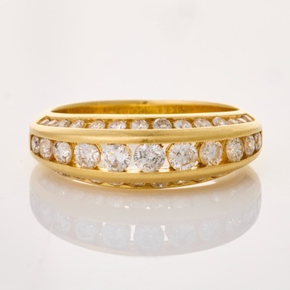 18ct Yellow Gold, Modern, 1.00ct Diamond Channel Set Ring