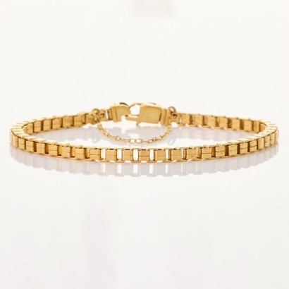 9ct Yellow Gold, 20cm Box Link Bracelet