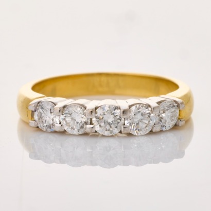 18ct Yellow / White Gold, 1.00ct Diamond London Bridge Ring