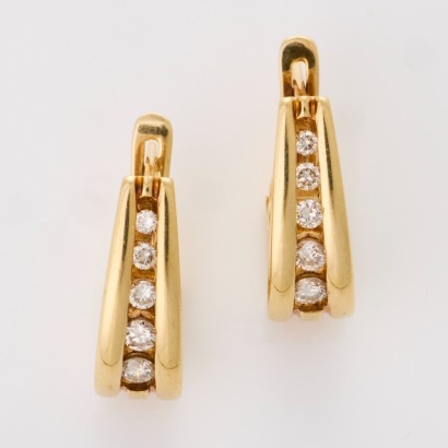 9ct Yellow Gold, 0.30ct Diamond Huggie Earrings