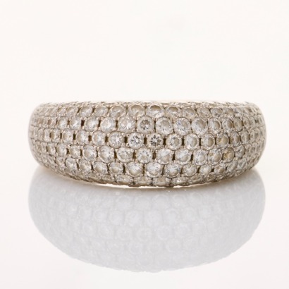 18ct White Gold, 1.89ct Diamond Pave Ring - Near new
