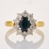 18ct Yellow / White Gold, 1.06ct Sapphire / .75ct Diamond Ring