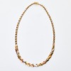9ct Tricolour Gold, Italian Made, 44cm Hollow Leaf Link Necklace - 2