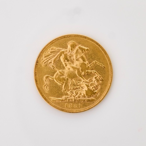 22ct Yellow Gold, 1881 Full Sovereign Coin