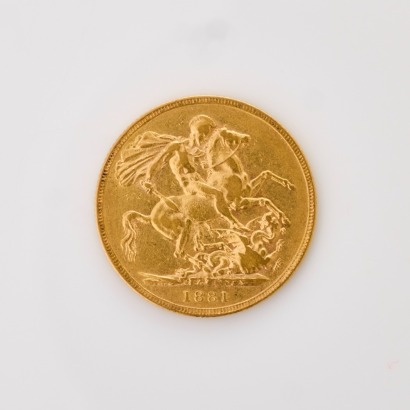 22ct Yellow Gold, 1881 Full Sovereign Coin
