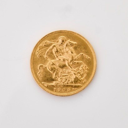 22ct Yellow Gold, 1909 Full Sovereign Coin