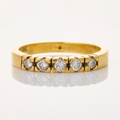 18ct Yellow Gold, .25ct Five Stone Diamond Ring