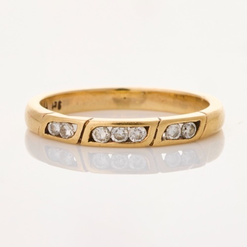 9ct Yellow Gold, .10ct Channel Set Diamond Ring
