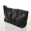 Valentino, Black Leather Tote Bag - 2