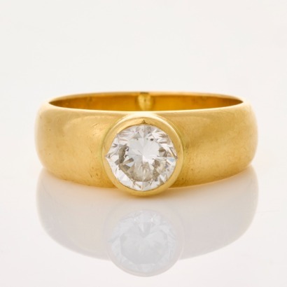 18ct Yellow Gold, 1.00ct Diamond Solitaire Ring