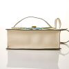 Gucci, White Calfskin Leather Floral Embroidered Sylvie Top Handle Bag. Size M - 3