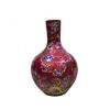 A Chinese Red Galzed Famille Rose 'Dragon' Bottle Vase - 2