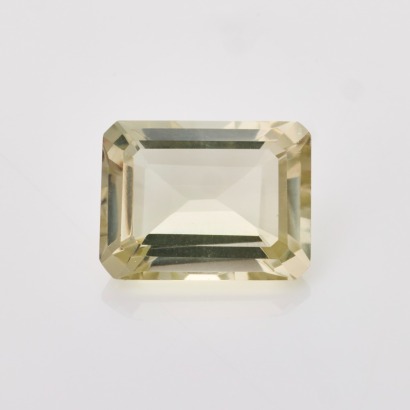 One Loose, 11.70ct Rectangular Cut Light Prasiolite