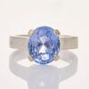 18ct White Gold, Handmade, Modern, 4.30ct Ceylon Type Sapphire Ring