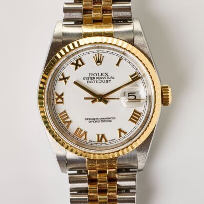 Stainless Steel / 18ct Yellow Gold, 36mm Rolex Datejust 16233 Y serial Wristwatch, circa 2002