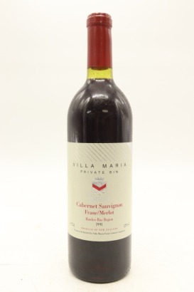 (1) 1991 Villa Maria Private Bin Cabernet Sauvignon - Cabernet Franc - Merlot, Hawke's Bay