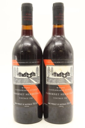 (2) 1981 Wynns Coonawarra Estate Hermitage Cabernet Sauvignon, Coonawarra