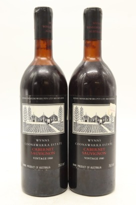 (2) 1980 Wynns Coonawarra Estate Black Label Cabernet Sauvignon, Coonawarra (MS)