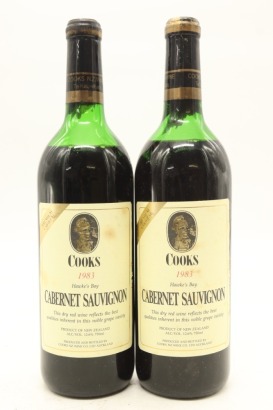 (2) 1983 Cooks Cabernet Sauvignon, Hawkes Bay (MS)