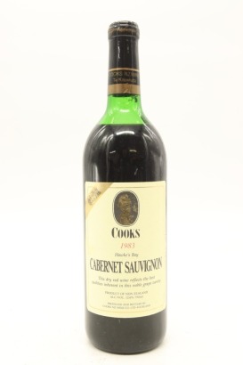 (1) 1983 Cooks Cabernet Sauvignon, Hawkes Bay (MS)