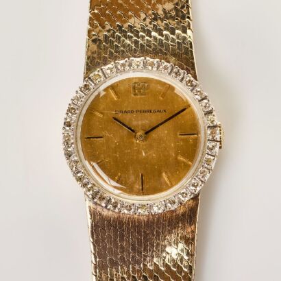 Gold Plated, 24mm Girard-Perregaux, Diamond Dress Wristwatch, circa 60's - '70's