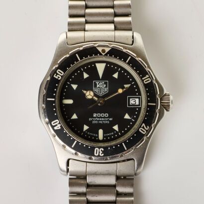 Stainless Steel, 34mm TAG Heuer 2000 Professional Quartz Wristwatch, circa 1990's